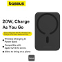 Baseus Magnetic Mini Air brezžični MagSafe powerbank s USB-C vrati - 6.000 mAh - črna