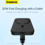 Baseus Magnetic Mini Air brezžični MagSafe powerbank s USB-C vrati - 6.000 mAh - črna