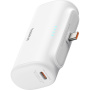 Baseus Kompaktna powerbanka z integriranim priključkom USB-C in vrati USB-C - 5 000 mAh - bela