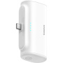 Baseus Kompaktna powerbanka z integriranim priključkom USB-C in vrati USB-C - 5 000 mAh - bela