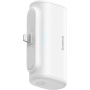 Baseus Kompaktna powerbanka z vgrajenim Lightning priključkom in vrati USB-C - 5000 mAh - bela