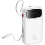 Baseus Qpow2 powerbanka z integriranimi kabli USB-C in vrati USB-C / USB-A - 20.000 mAh - bela