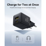 Baseus Palm polnilni adapter z vraniki USB-C / USB-A - 30W - črn