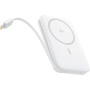 Baseus PicoGo Qi2 Brezžični MagSafe Powerbank z vgrajenim USB-C kablom in vrati USB-C - 10.000 mAh - bela