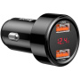 Baseus Magic avtopolnilnik z vhodi 2x USB-A - 45W - črna