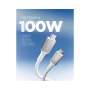 Spigen Bistveni 100W polnilni in podatkovni kabel - USB-C na USB-C - 2 m - bel