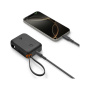 Spigen Essential power banka z vgrajenim kablom USB-C in vrati USB-C / USB-A - 10.000 mAh - črna