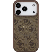 Guess 4G Barvni obroč ovitek z MagSafe za iPhone 17 Pro - rjav