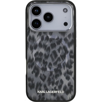 Karl Lagerfeld IML Leopard ovitek z MagSafe za iPhone 17 Pro - siv