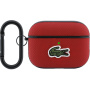 Lacoste ovitek z našitkom z majhnim krokodiljim logotipom v pique vzorcu za AirPods Pro 3 - rdeč