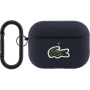 Lacoste ovitek z našitkom krokodiljega logotipa piqué s carabinerjem za AirPods Pro 3 - temno moder