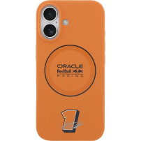 Oracle Red Bull Racing modri prstan silikonski ovitek z MagSafe za iPhone 17 - oranžni