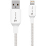 Tactical Šivana nit pleten polnilni in podatkovni kabel - USB-A na Lightning - 2 m - bel