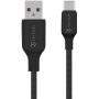 Tactical Šivana nit pleten polnilni in podatkovni kabel - USB-A na USB-C - 30 cm - črn