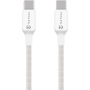 Tactical Šitá nit opleten polnilni in podatkovni kabel - USB-C na USB-C - 30 cm - bel