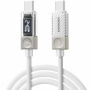 ESSAGER Crystal Clear pleten USB-C na USB-C polnilni in podatkovni kabel - 2 m - bel