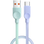 ESSAGER ES-X73 pleten polnilni in podatkovni kabel - USB-A na USB-C - 25 cm - mentolno vijoličen