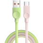 ESSAGER ES-X73 pleten polnilni in podatkovni kabel - USB-A na USB-C - 1 m - zeleno-roza