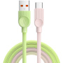 ESSAGER ES-X73 pleten polnilni in podatkovni kabel - USB-A na USB-C - 2 m - zeleno-roza