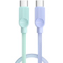 ESSAGER ES-X73 pleten polnilni in podatkovni kabel - USB-C na USB-C - 25 cm - mentolno vijolična