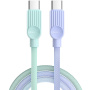 ESSAGER ES-X73 pleten polnilni in podatkovni kabel - USB-C na USB-C - 1 m - mentolno vijoličen