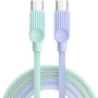 ESSAGER ES-X73 pleten polnilni in podatkovni kabel - USB-C na USB-C - 2 m - mentolno-vijoličen