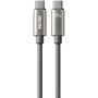 WEKOME WDC-64 pleteni polnilni in podatkovni kabel - USB-C na USB-C - 1,2 m - siv