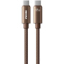 WEKOME WDC-64 pleten polnilni in podatkovni kabel - USB-C na USB-C - 1,2 m - rjav