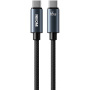 WEKOME WDC-64 pleten polnilni in podatkovni kabel - USB-C na USB-C - 1,2 m - črn