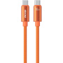 WEKOME WDC-64 pleten polnilni in podatkovni kabel - USB-C na USB-C - 1,2 m - oranžen