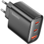 Toocki TCT40 hitri polnilni adapter z 2x USB-C / USB-A priključki - 40W - črn