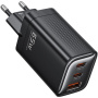 Toocki TCT65 adapter za hitro polnjenje z vrati 2x USB-C / USB-A - 65W - črn