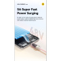 ESSAGER Crystal Clear pleteni polnilni in podatkovni kabel - USB-C na USB-C - 1 m - bel