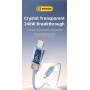 ESSAGER Crystal Clear opletený nabíjecí a datový kabel - USB-C na USB-C - 1 m - modrofialový