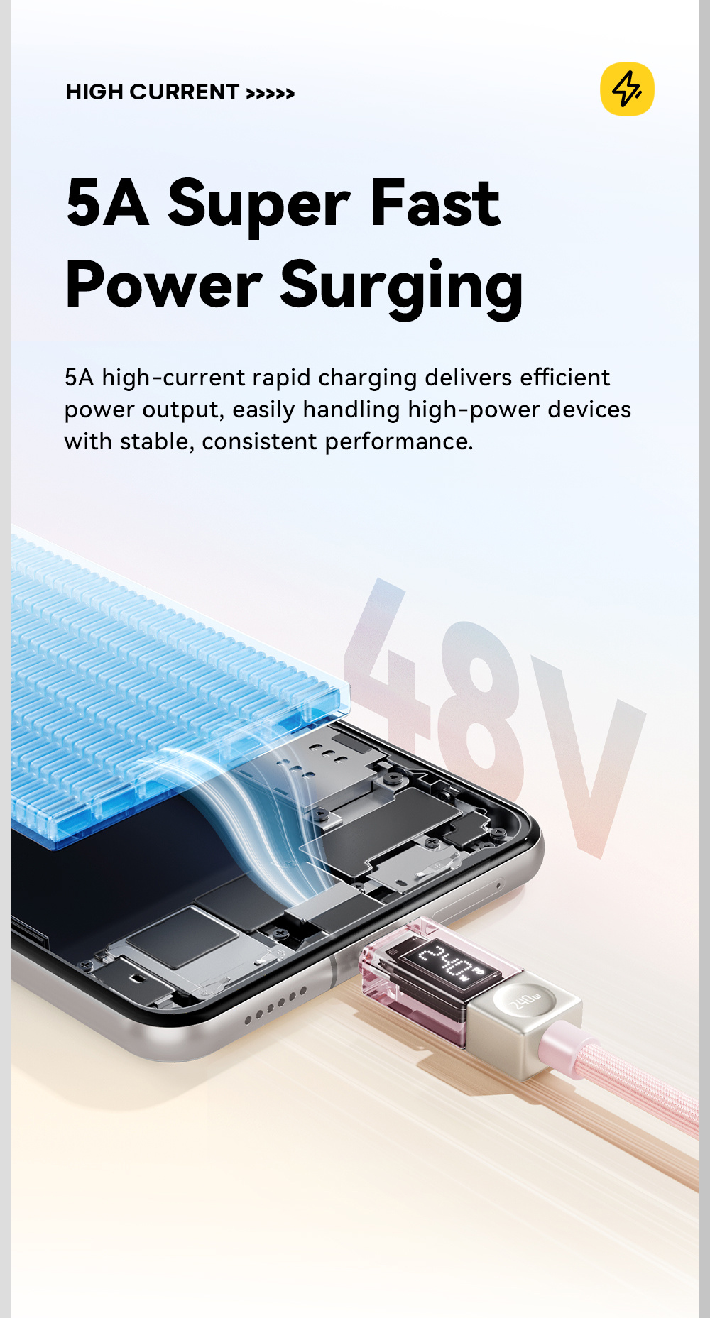 ESSAGER Crystal Clear opletený nabíjecí a datový kabel - USB-C na USB-C - 1 m - modrofialový
