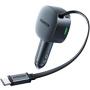 MOMAX UC19 komplet avtopolnilca s priključki USB-C / USB-A in izvlečnim kablom USB-C - 60W - 0,72 m - temno modra