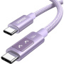 UGREEN Uno pleten polnilni in podatkovni kabel - USB-C na USB-C - 1 m - vijoličen