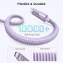 UGREEN Uno pleten polnilni in podatkovni kabel - USB-C na USB-C - 1 m - vijoličen