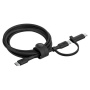 BELKIN Boost Charge Pro 2v1 pleten polnilni in podatkovni kabel - USB-C na USB-C / Lightning - 1,5 m - črn