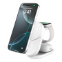 BELKIN Ultra Charge Qi2 3-v-1 zložljivo magnetno brezžično stojalo za iPhone / Apple Watch / AirPods - 25W - belo