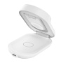 BELKIN Ultra Charge Qi2 3-v-1 zložljivo magnetno brezžično stojalo za iPhone / Apple Watch / AirPods - 25W - belo