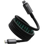 Baseus Tungsten Gold magnetni polnilni in podatkovni kabel - USB-C na Lightning - 1 m - črn