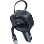 Baseus PrimeTrip VR2 komplet avtopolnilca z vrati USB-C in izvlečnega kabla USB-C - 60W - 0,8 m - črna