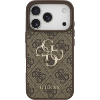 Guess 4G Metal Logo ovitek za iPhone 17 Pro - rjav