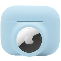 2v1 silikonski zaščitni ovitek za AirPods Pro / AirTag 1 / 2 - modro