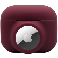 2v1 silikonski zaščitni ovitek za AirPods Pro / AirTag 1 / 2 - vinsko