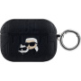 Karl Lagerfeld Embossed Karl and Choupette Heads etui za AirPods Pro - črn