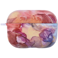 Marmornat zaščitni etui za AirPods Pro - rdečo-vijoličen