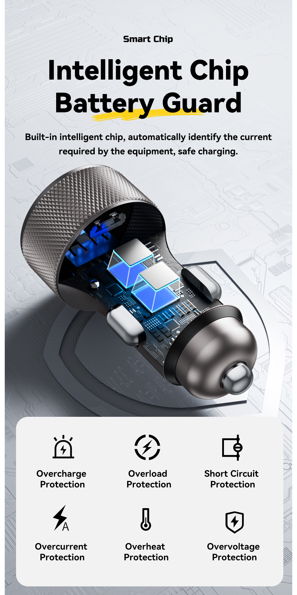 ESSAGER ES-CC21 avtopolnilec s priključki USB-C / USB-A - 45W - črn