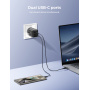 JOYROOM JR-TCG17 GaN hitri polnilni adapter z 2x USB-C vrati - 45W - črn